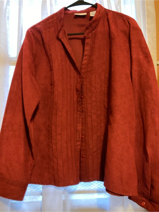 Ms.Lee Tops - Ms.Lee Long Sleeve Blouse in Brick Red Size XL Like New